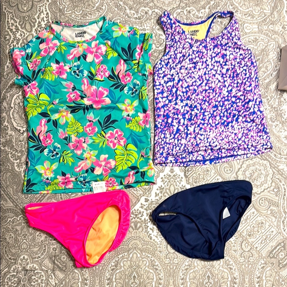 Bundle of 2 girls lands end swimsuits